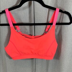Seamless Pink Sports Bra with Thin Straps